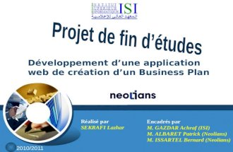 Prentation Projet Fin d'études pour l'obtention du diplôme d'ingénieur : BPlan (Lazhar Sekrafi . ISI , Tunis . )