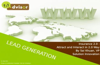 Insurance 2.0 : Attract and Interact in 2.0 Way - Lead Generation