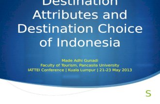 Destination attributes and destination choice of Indonesia