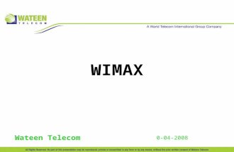 Wateen Presentation on Wimax