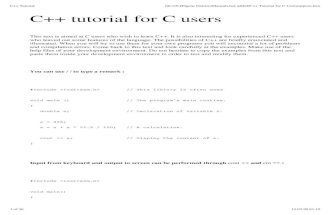 C++ Tutorial for C Users