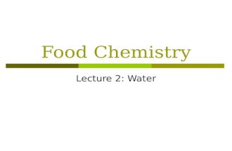 Lecture 2 Water