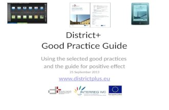 District plus sub projects good practice guide