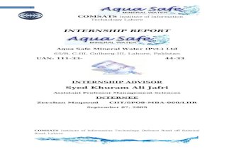 Aqua Safe Mineral Water Internship Report