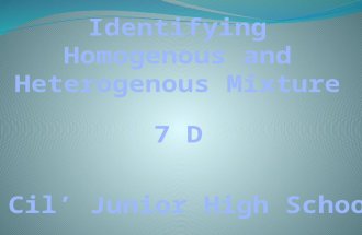 Identifying Homogenous and Heterogenous Mixture 7 D
