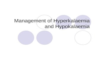 Management of Hyperkalaemia and Hypokalaemia