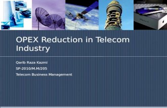 Opex reduction in telecom industry qarib kazmi