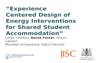 Experience Centered Design of Energy Interventions for Shared Student Accommodation