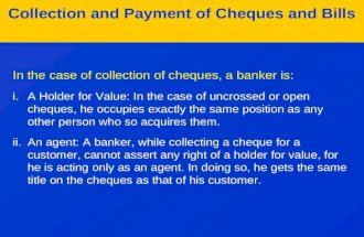 Collection and Payment of Cheques and Bills