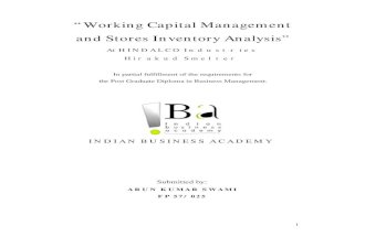 “Working Capital Management and Stores Inventory Analysis”