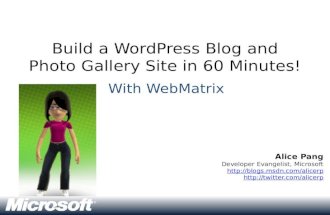 Build a WordPress Blog and Photo Gallery Site in 60 Minutes!