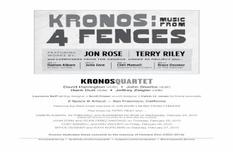 Kronos: Music from 4 Fences - PROGRAM