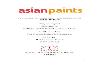 Customer Awareness with respect to Asian Paints