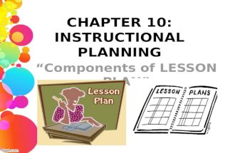components of a lesson plan