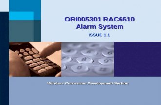 ORI005301 RAC6610 Alarm System ISSUE 1.1