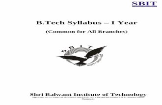 B.tech MDU Syllabus (I Year - Common for All Branches)