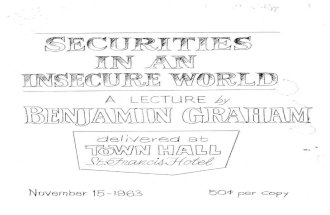 Securities in an Insecure World - Benjamin Graham