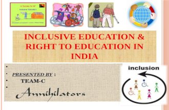 Inclusive education and right to education in India