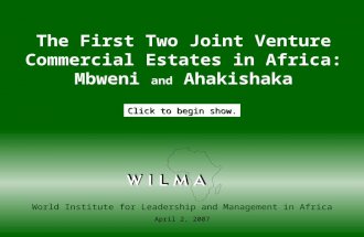 Joint Venture Commercial Estates in Tanzania