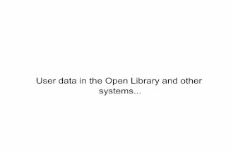 User data in the Open Library and other systems...