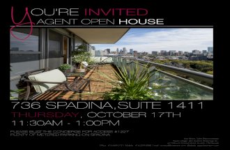 Agent Open House | 1411-736 Spadina Toronto Canada