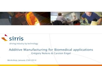 140123 Workshop bioprinting Sirris