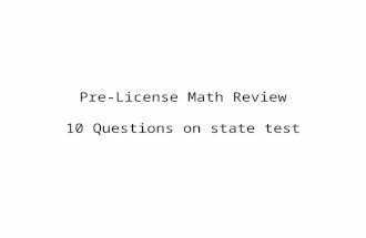 Pre license math review