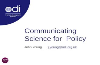 Communicating Science For Policy
