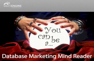 Be a Database Marketing Mind Reader with Persona and Segment Intelligence