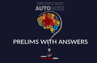 Thrissur Motor Show 2014 Autoquiz prelims with answers