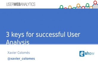 3 keys to successful User Analysis - eShow 2014