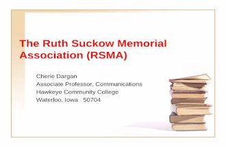 The Ruth Suckow Memorial Association (RSMA) 2013 Cherie Dargan