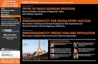 PK/PD and Immunogenicity Conferences, May 2014, Boston, MA - part of PEGS