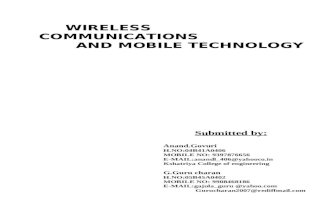 WIRELESS COMMUNICATIONS AND MOBILE TECHNOLOGY