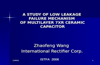 A Study of Low Leakage Failure Mechanism of X7R Multilyer Ceramic Capacitor Part1