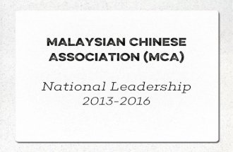 Malaysian Chinese Association (MCA) National Leadership 2013-2016