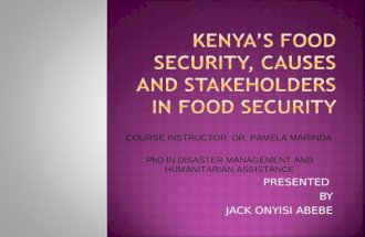 KENYA’S FOOD SECURITY, CAUSES AND STAKEHOLDERS IN FOOD SECURITY