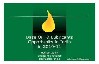 India market for lubricant and base oils  2010