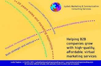 B2B Marketing and Communication Consulting Services: What I Do and How I Roll