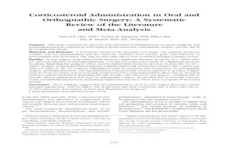 Corticosteroid Administration in Oral And