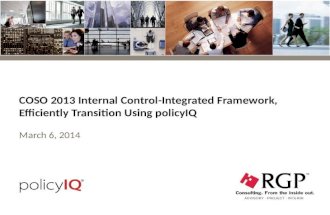 policyIQ for COSO 2013 Internal Control - Integrated Framework