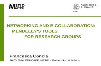 Mendeley for e-collaboration