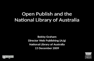 Open Publish at the National Library of Australia