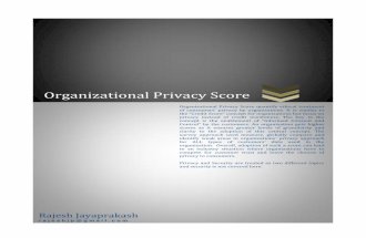 Privacy Score for Organizations  - A Whitepaper
