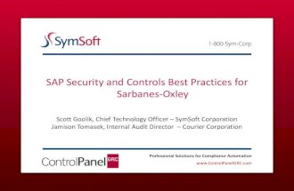 SAP Security and Controls Best Practices for Sarbanes-Oxley