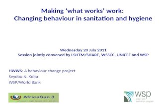 Making 'what works' work: Changing behaviour in sanitation and hygiene (HWWS)