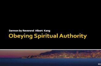 Obeying Spiritual Authority