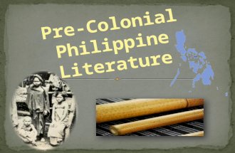 Pre colonial philippine literature
