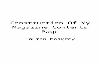 Construction Of My Magazine Content Page