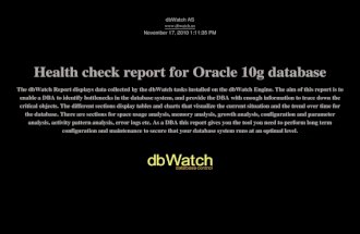 Health Check Report for Oracle 10g Database